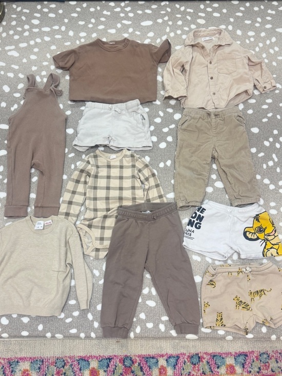 Zara Other - Lot of 10 Zara Kids H&M neutral jumpsuit sweater beige toddler boy shorts pants